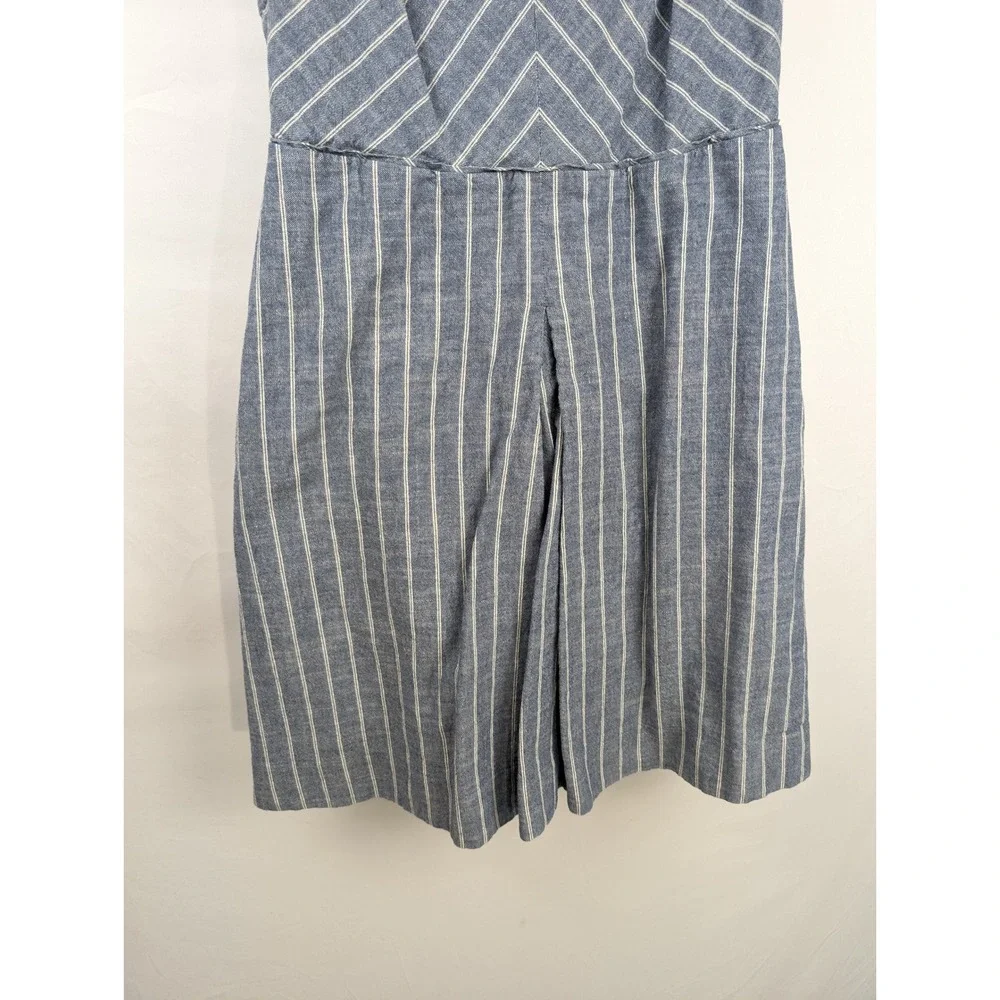 J‎ Crew Striped 100% Cotton Sleeveless Mini Dress Size 6 Blue Coastal Nautical